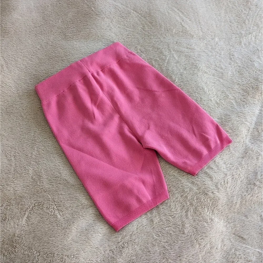 Aritzia Wilfred Mackenzie Thick Knit Hot Pink Biker Short, Size S